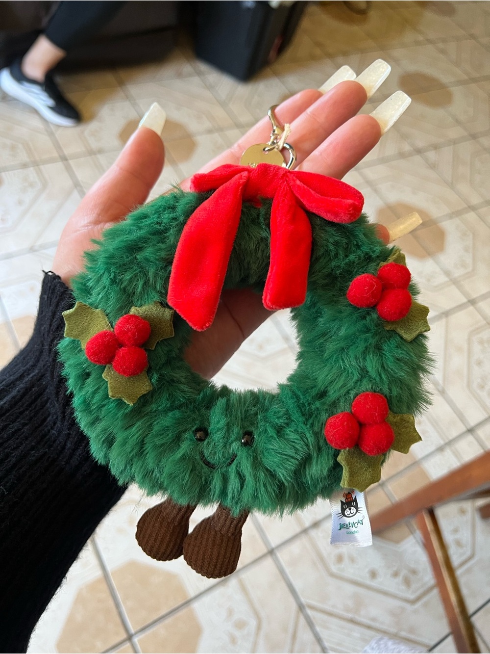CHRISTMAS WREATH PLUSH KEYCHAIN